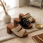 Sabot Deux Boucle en Daim