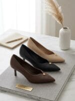 Escarpin en cuir tendance 782-318-2